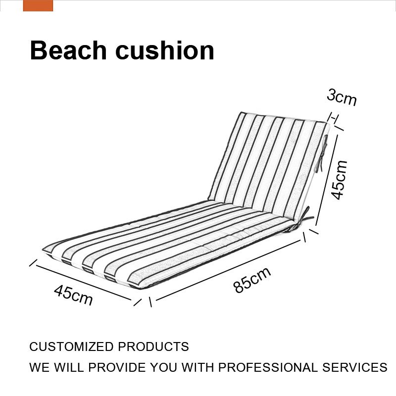 Sun Lounger Chair Cushions Customizable Size Mattress with Tie for Garden Sofa
