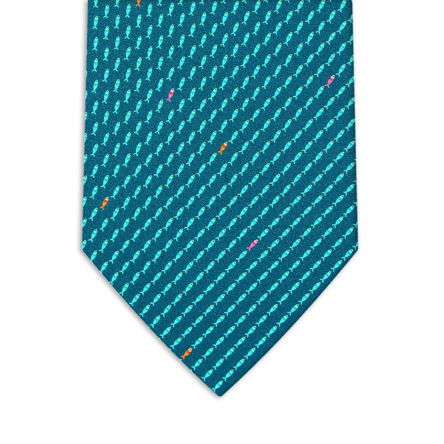 Quality Italian Neckties Lecce Peacock Blue - 100% Silk Jacquard Weave Seven Fold Tie - Ideal for Elegant Look