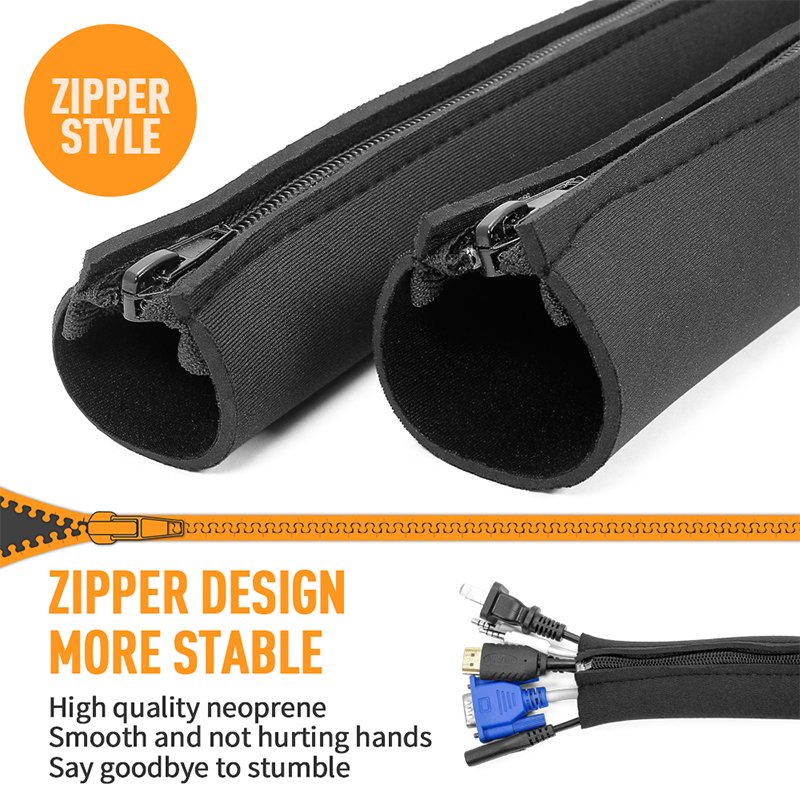 Desk Collection Elastic Clothes Management Sleeve Closure Hot-sale Hook And Loop Wrap Cable Tie For Wiring Accessories