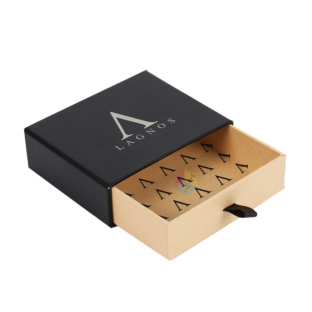 Custom Cardboard Drawer Sliding Gift Bow Tie Kraft Paper Packaging Box
