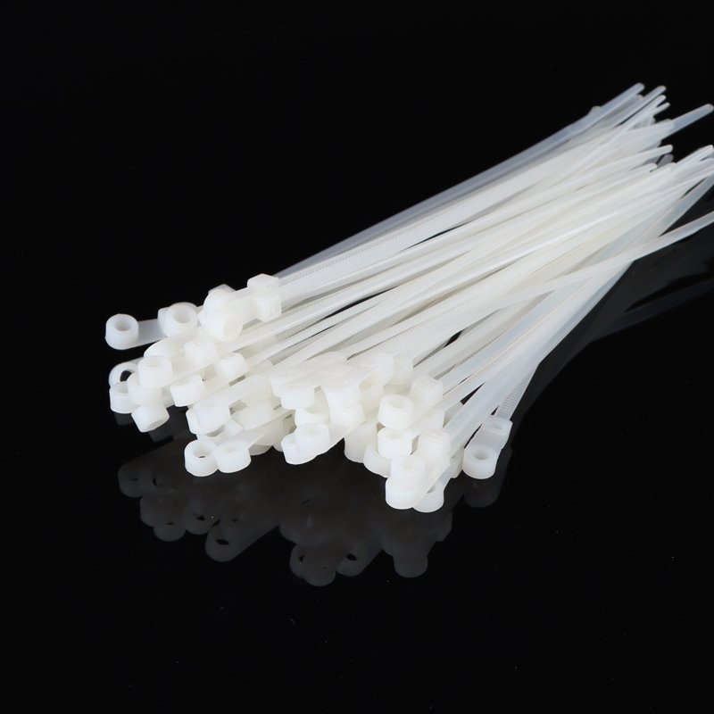 Factory production 100-300MM Strong tensile Nylon Self-locking Screw Mount cable tie Fixed head tie with screw