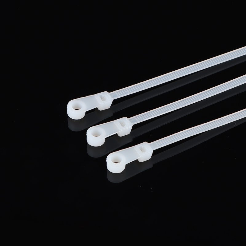 Factory production 100-300MM Strong tensile Nylon Self-locking Screw Mount cable tie Fixed head tie with screw