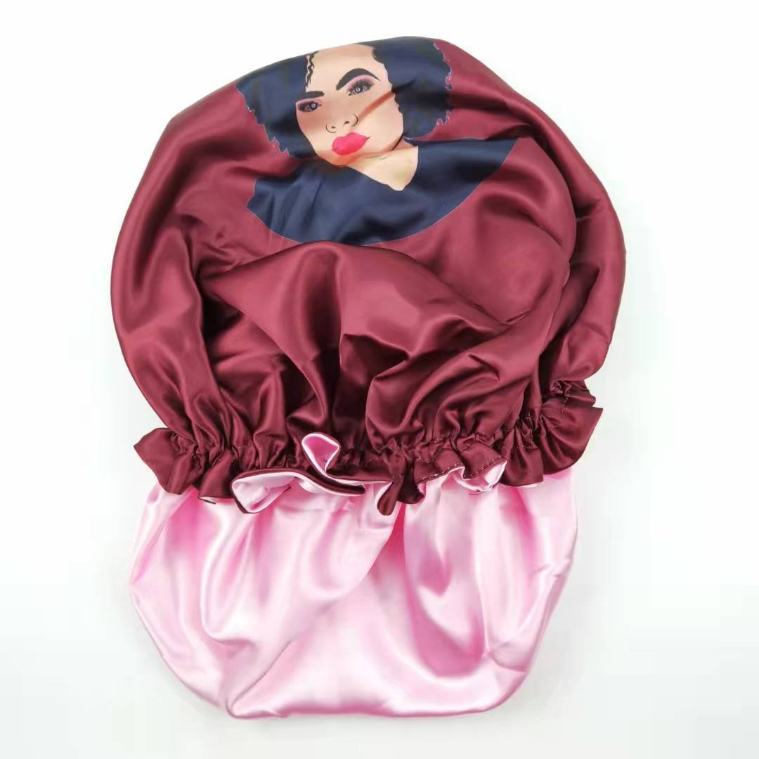 Factory Vendor Reversible Bonnet Edge Wrap Custom Long Band Satin Hair Silk Bonnet With Ties