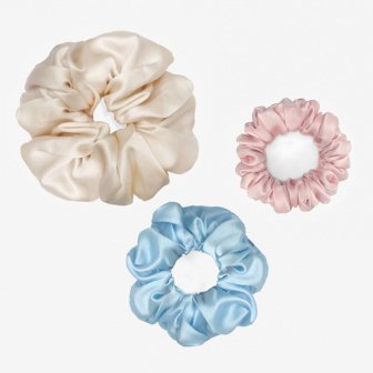 Women girls chouchou oversized designer wholesale hair ties satin real silk hair scrunchies accessories
