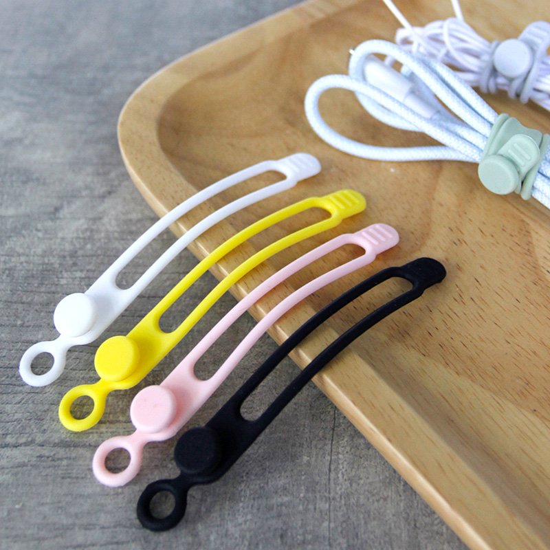 Silicone Cable Ties Reusable Management Organizer Multipurpose Elastic Cord Organizer for Bundling Fastening Cable Cords Wires