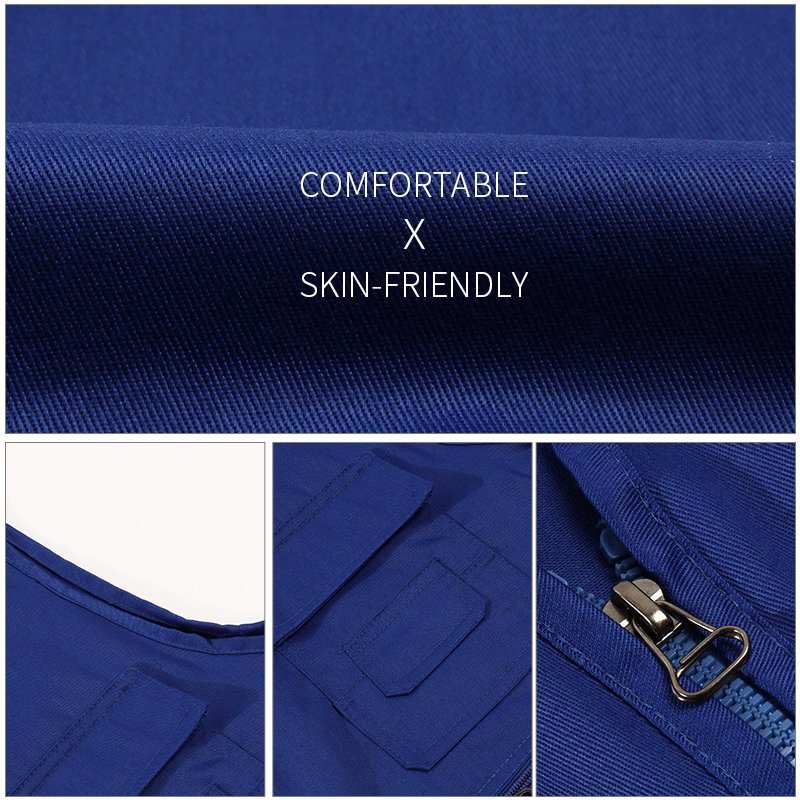 Stock Multi Pockets Cargoes Fisherman Vest cartoon logo Waistcoat For fishing Hiking Journalist Photography Camping Safari Vest