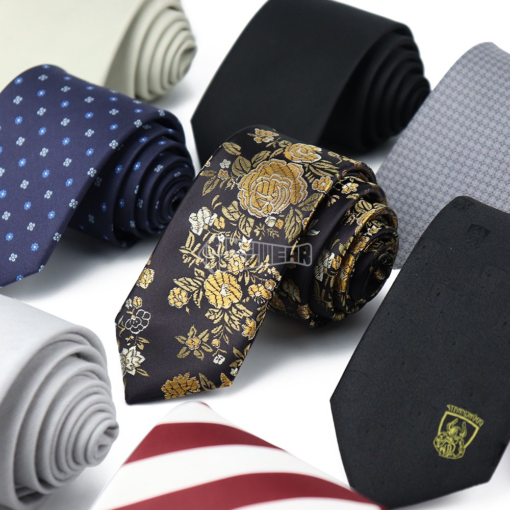 Custom Polyester Solid Waterproof Necktie Design Logo Woven Ties Stain Resistant Mens Suits Accessories