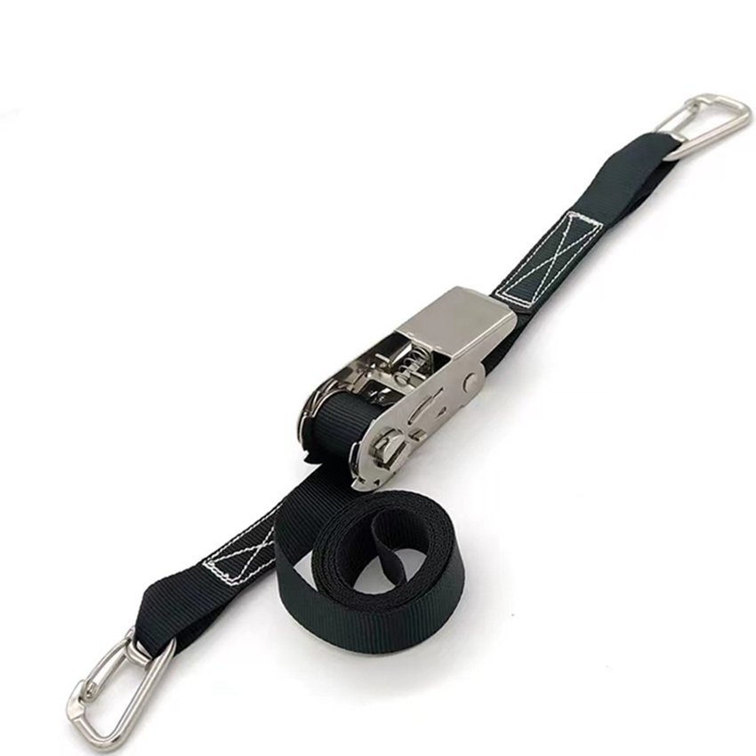 High quality ratchet tie down stainless steel 304 ratchet buckle and S hook cargo lashing strap
