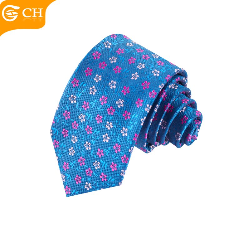 Good Quality Brand Factory Latest Chic Designer Suit Neckties For Men Elegant Navy Woven Polyester Custom Tie