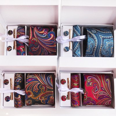 Polyester Material Work Leisure Party Supervisor Men Tie Groom Wedding 6 Gift Box Necktie