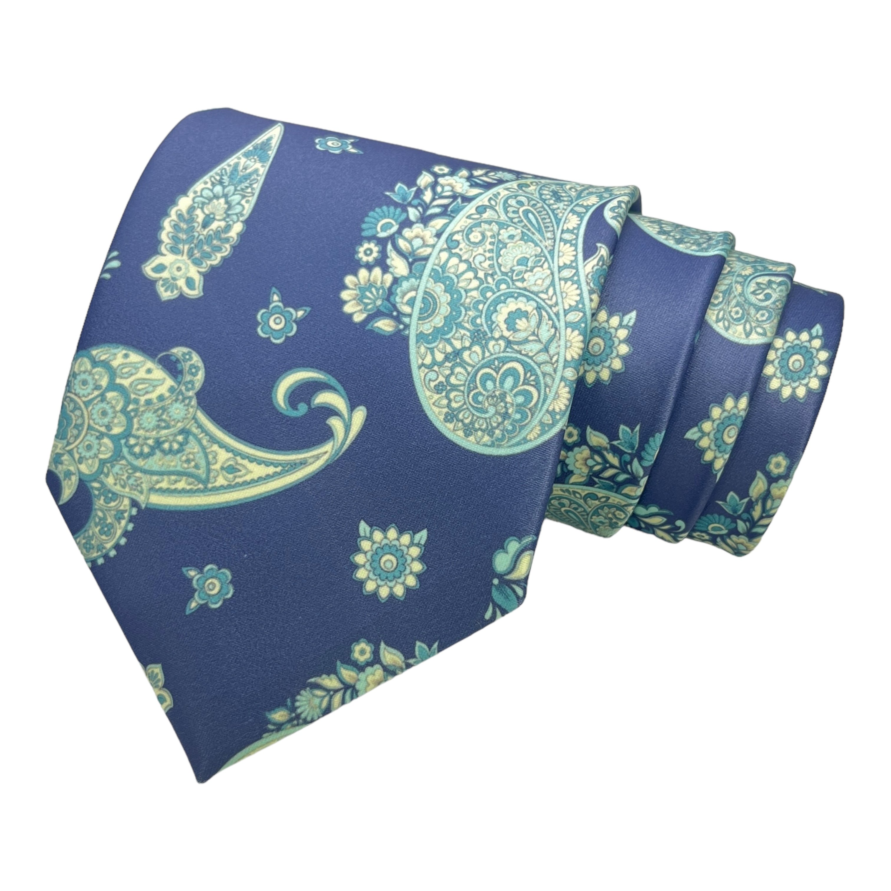 Custom Label Paisley Necktie Cheap Polyester Silk Tie with Gift Box Wholesale OEM Men's Ties