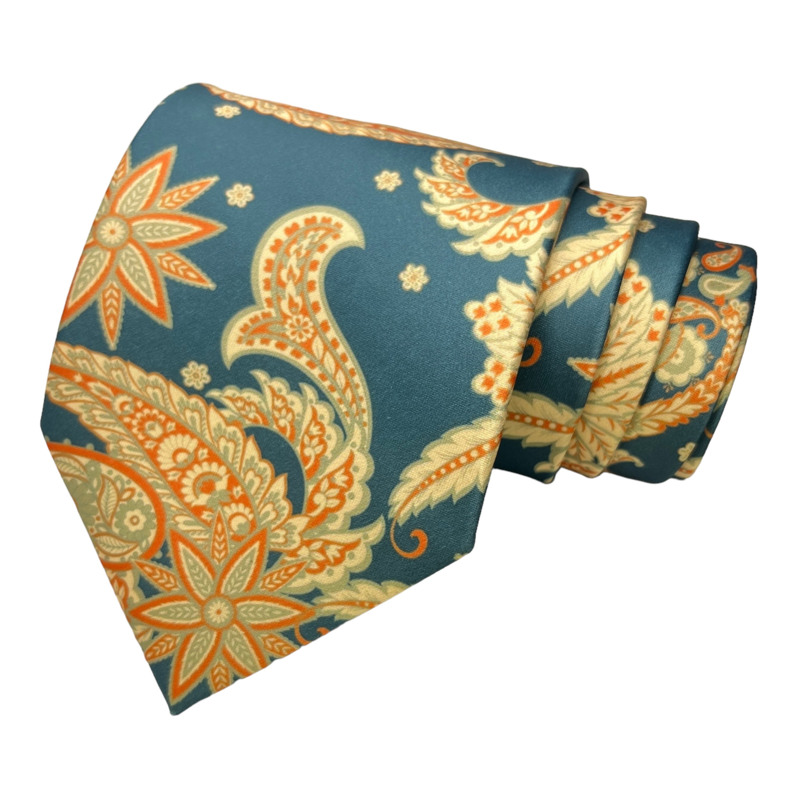 Custom Label Paisley Necktie Cheap Polyester Silk Tie with Gift Box Wholesale OEM Men's Ties