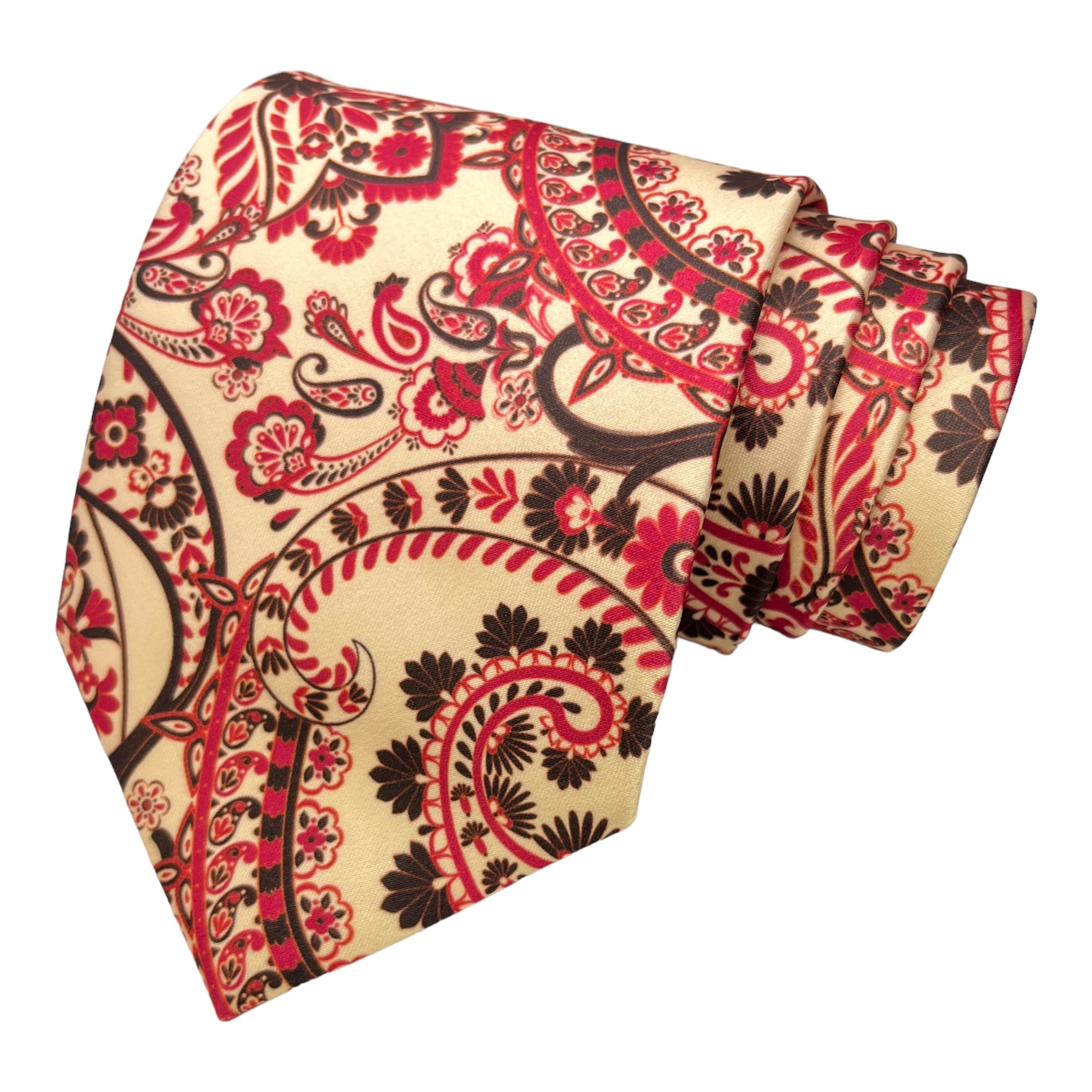 Custom Label Paisley Necktie Cheap Polyester Silk Tie with Gift Box Wholesale OEM Men's Ties