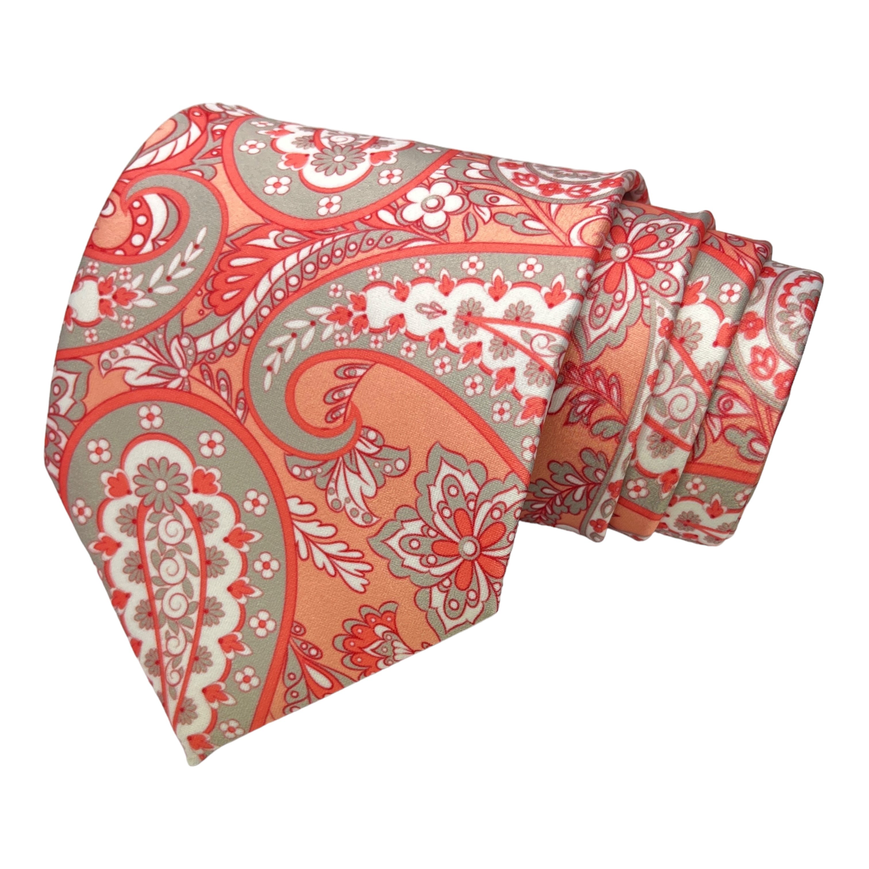 Custom Label Paisley Necktie Cheap Polyester Silk Tie with Gift Box Wholesale OEM Men's Ties