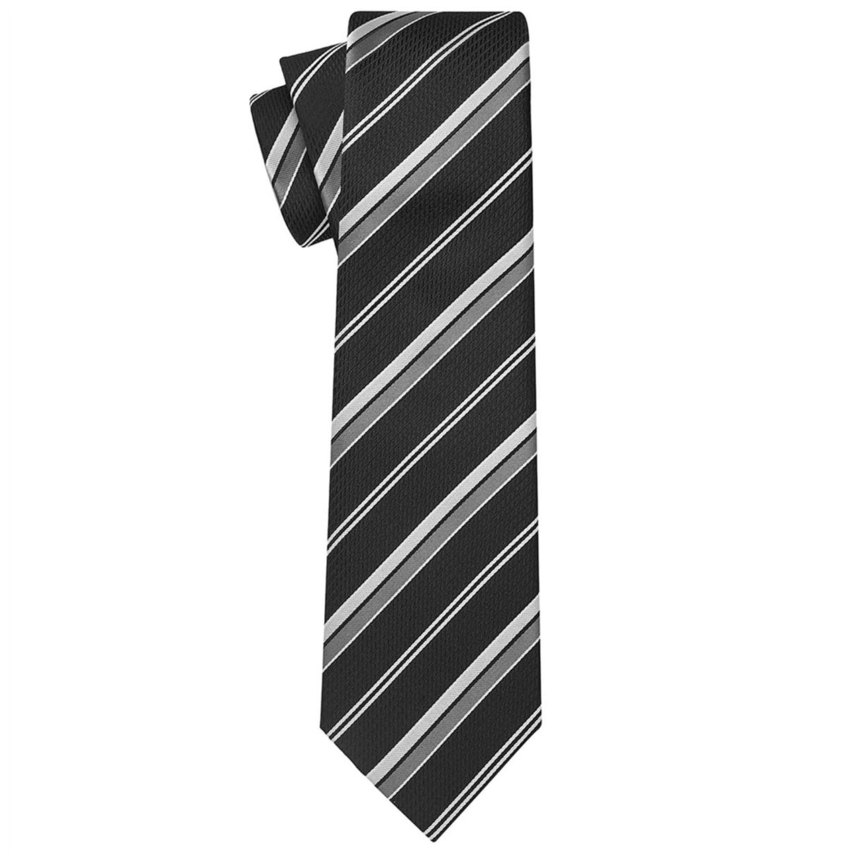 100% Pure Silk Weave Woven Jacquard Black Stripe Necktie Customization For Men Classic Ties