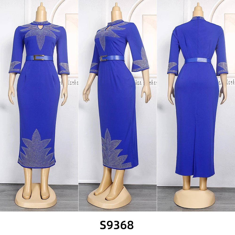 African Dresses for Women 2022 New Autumn Fashion Black Blue White Clothes Elegant Party Gown Plus Size Sexy Bodycon Dress