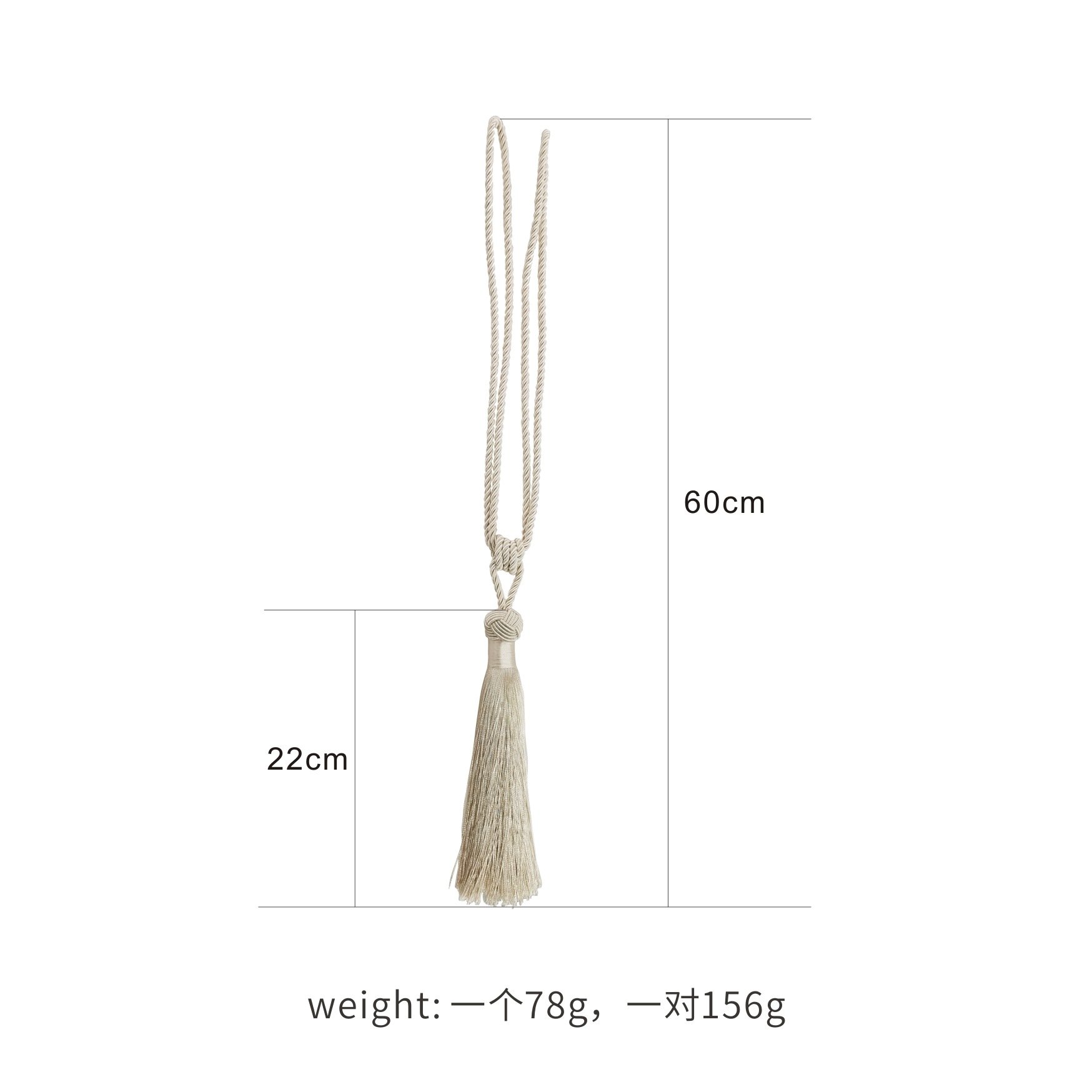 Handmade Curtain Tiebacks Tassel, Rope Curtain tie Backs Curtain Strap Holdbacks for Home Office decorative