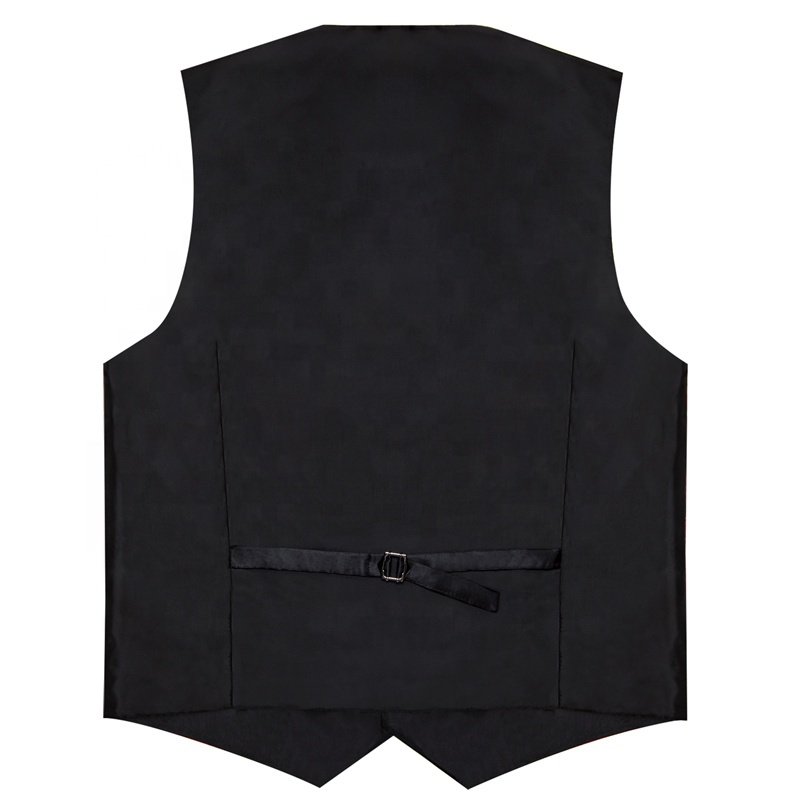 Men's Vest Tie Set 4PC Paisley Floral Jacquard Waistcoat and Necktie Pocket Square Vests for Suit Tuxedo Wedding