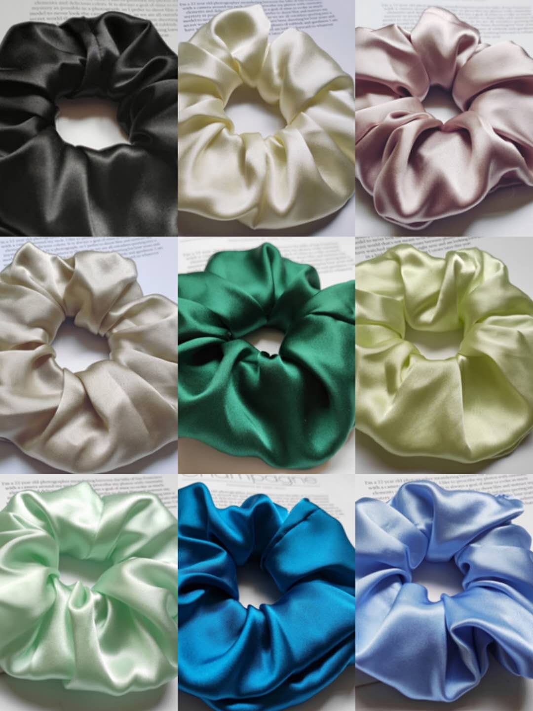 Luxurious Accessories Large Hair Elastic Band Scrunchies Women Fashion Silk Scrunchies for Hair Bands Hair Ties Ponytail Holder