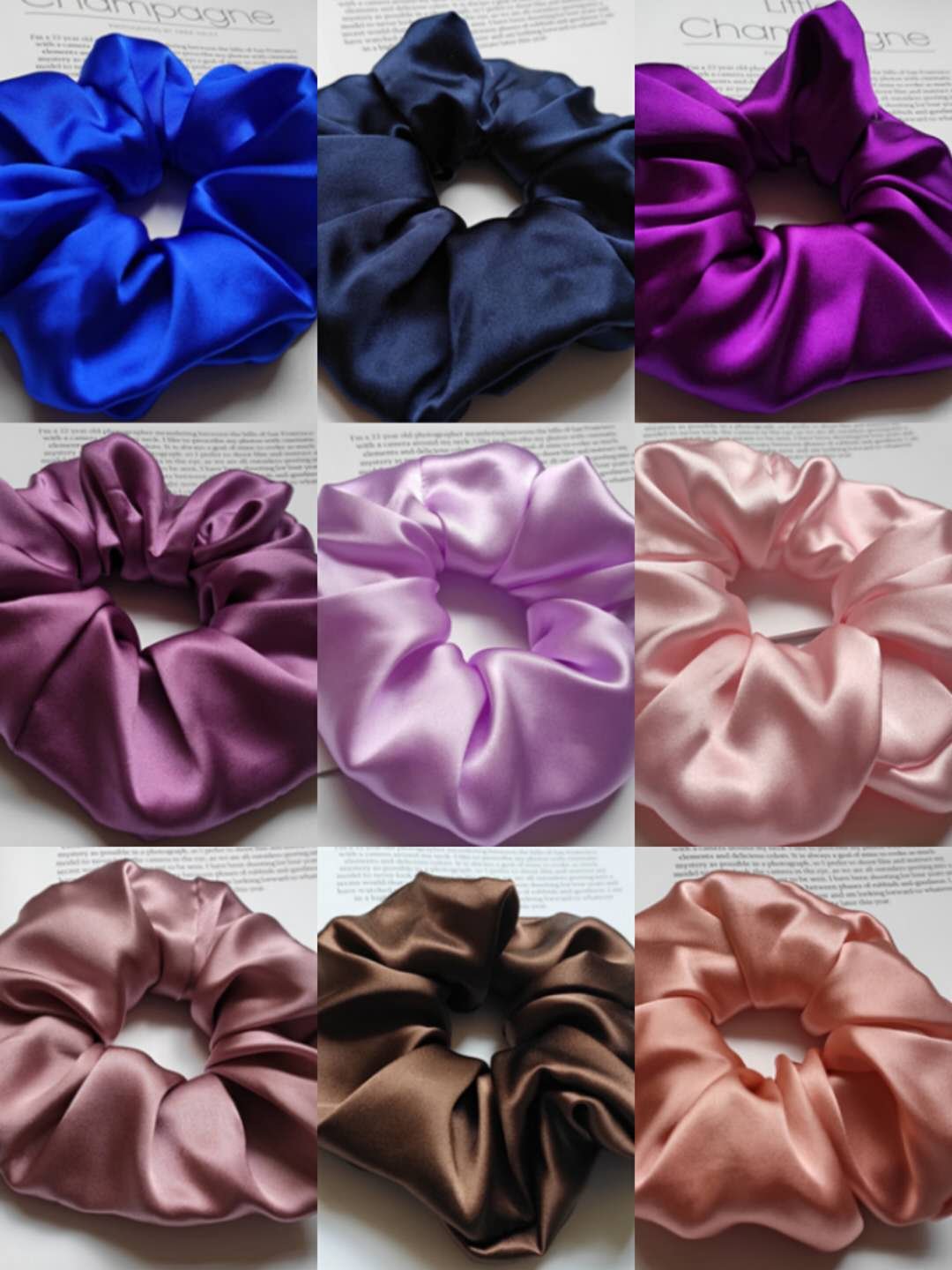 Luxurious Accessories Large Hair Elastic Band Scrunchies Women Fashion Silk Scrunchies for Hair Bands Hair Ties Ponytail Holder