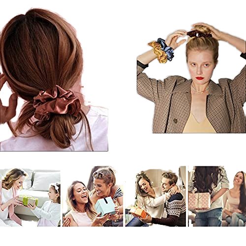 girl women satin silk hair tied ponytail holder accessories elasticity mulberry silk scrunchies