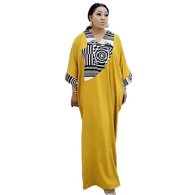 European and American cross-border women's clothing Middle Eastern Muslim plus size robes African print loose long dress