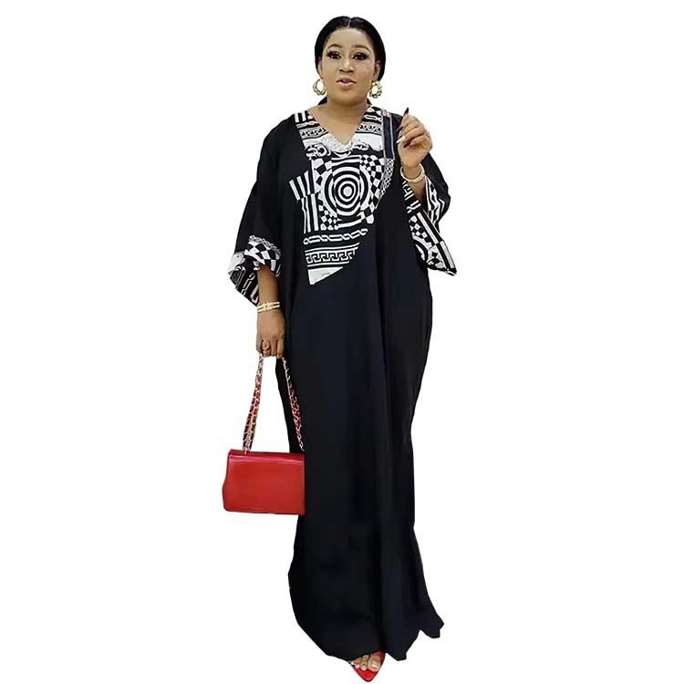 European and American cross-border women's clothing Middle Eastern Muslim plus size robes African print loose long dress