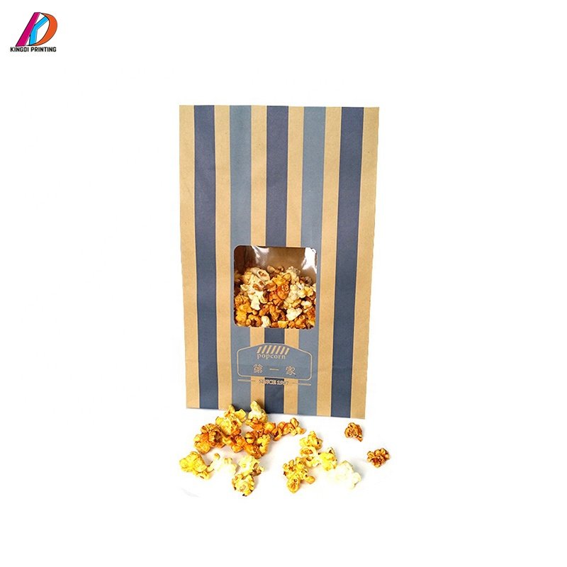 Hot sale tin tie kraft paper food packaging bag for popcorn