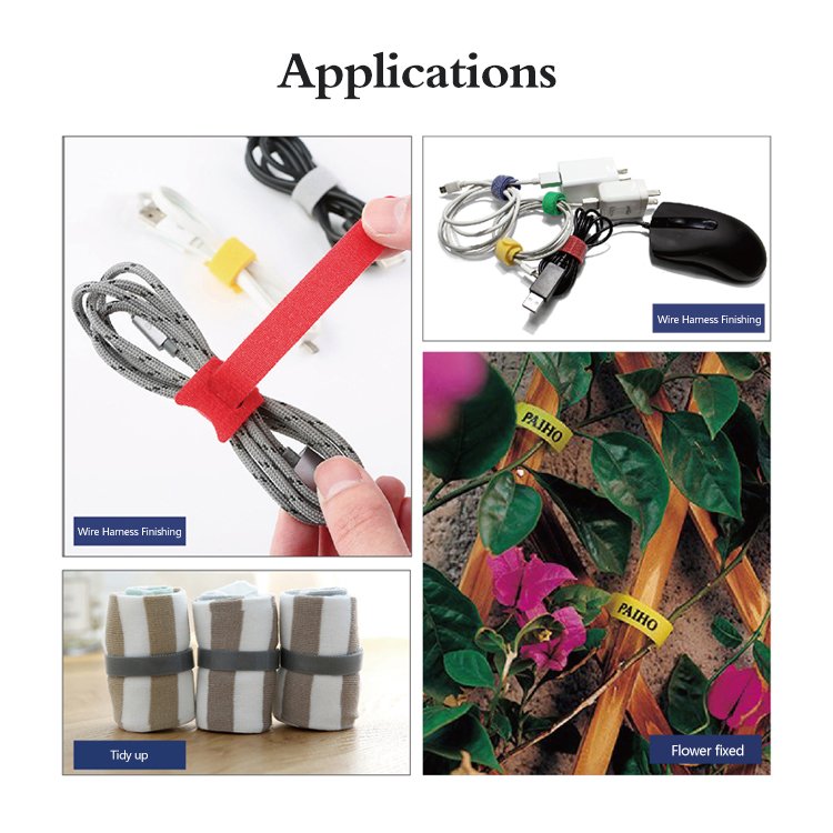 OEM Reusable Color Nylon Straight Cable Tie T-shaped Cord Winder Hook Loop Wire Management Tool