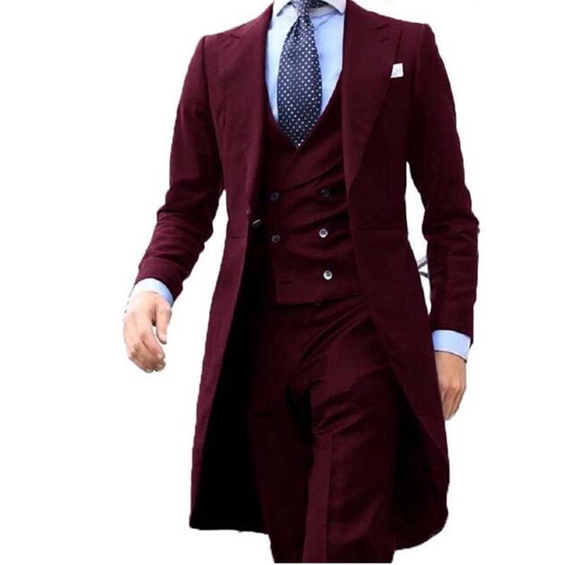 men's suits blazer 4 pcs jacket vest pants and tie