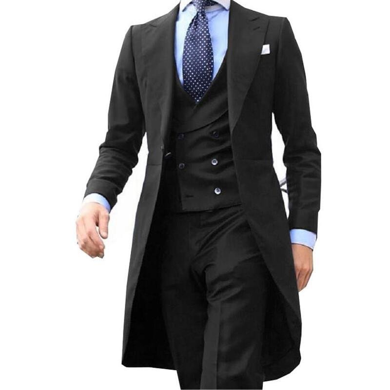 men's suits blazer 4 pcs jacket vest pants and tie