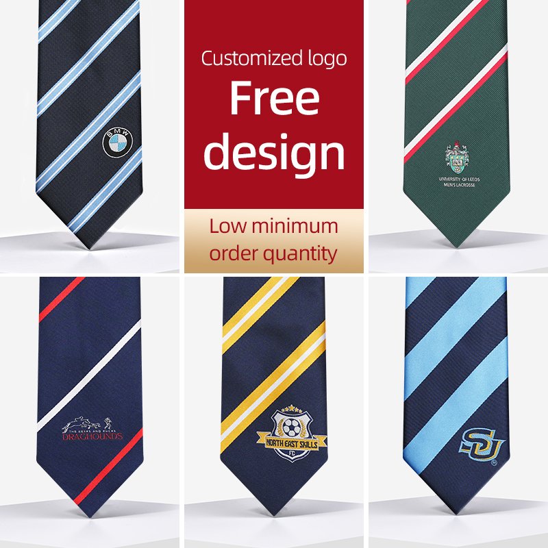 Private Label Fashion Plaid Ties Men Custom Logo Slim Necktie