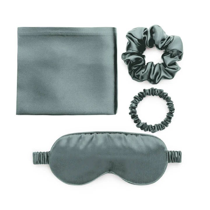 Custom Logo Ivory Pure Silk Pillowcase Scrunchie Box Hair Tie Luxury Sleep Eye Mask 100% Mulberry Silk Pillow Case Set