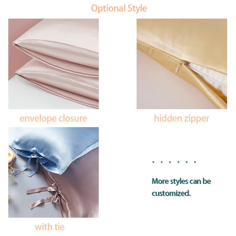 Custom Logo Ivory Pure Silk Pillowcase Scrunchie Box Hair Tie Luxury Sleep Eye Mask 100% Mulberry Silk Pillow Case Set
