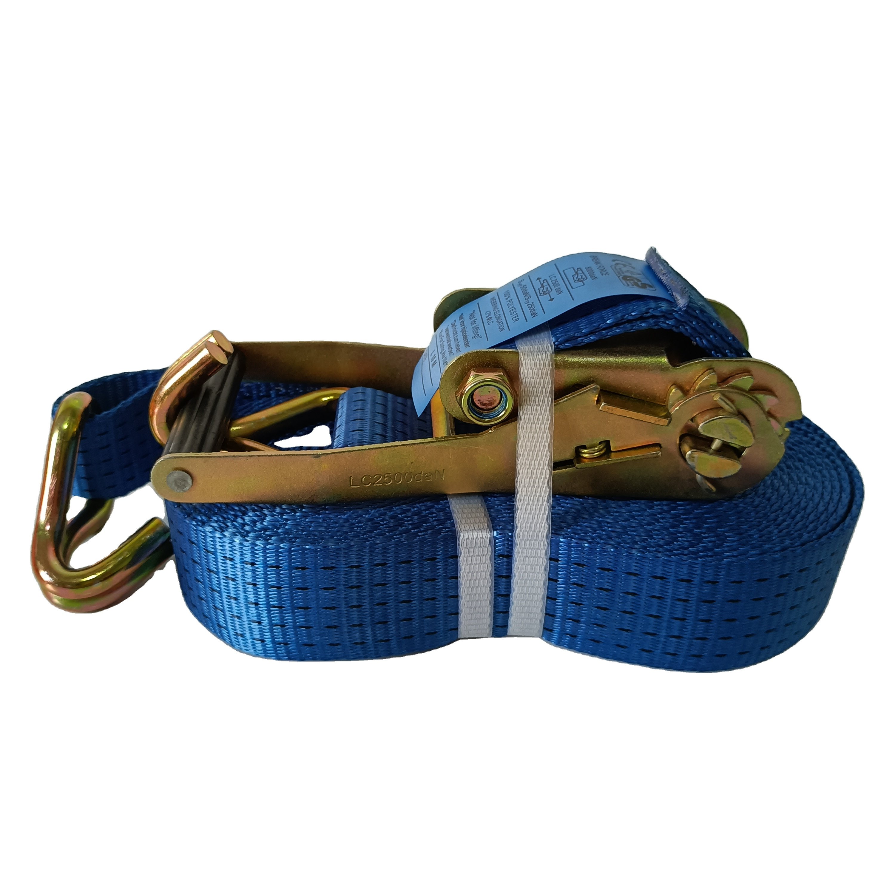 Heavy duty 2inch 5T 5m 6m 8m 10m 15m ratchet tie down straps Cargo lashing belt with double J hook ratchet strap with j hook