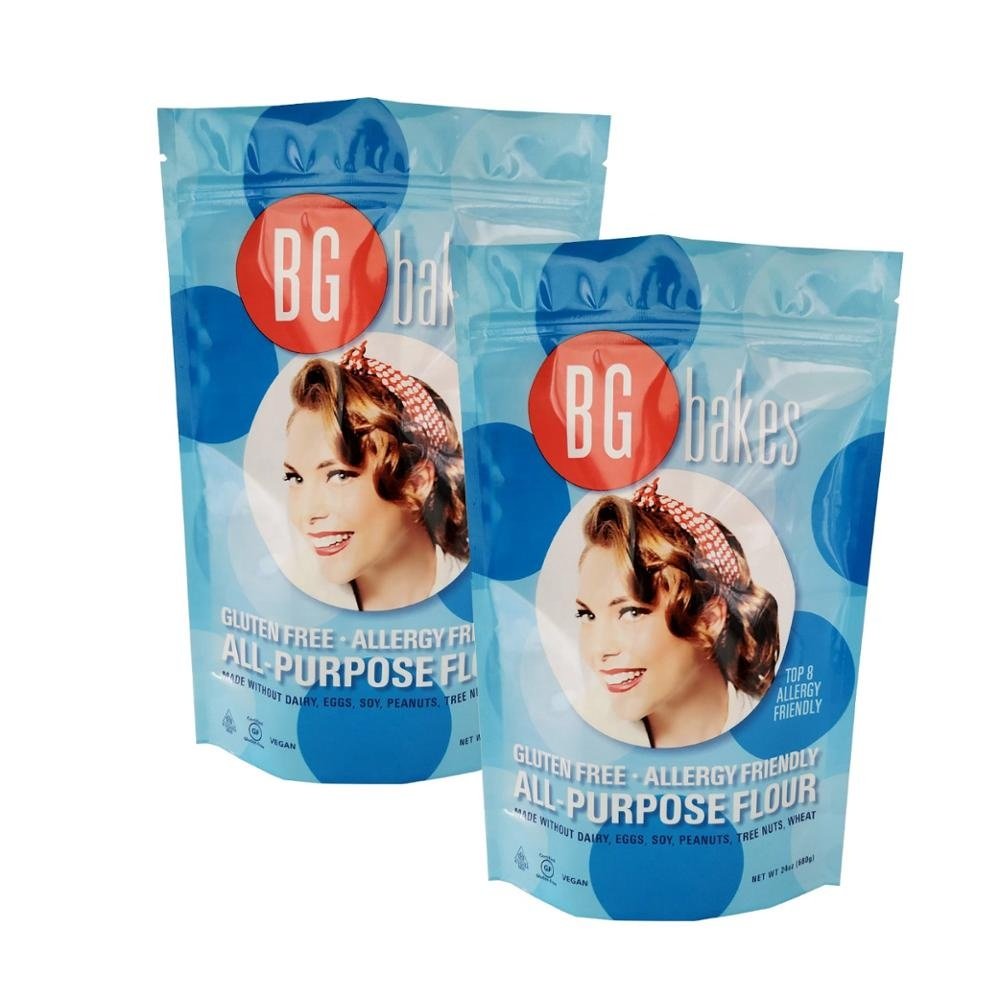 Custom full color printed food safe resealable recyclable stand up pouch with zip lock