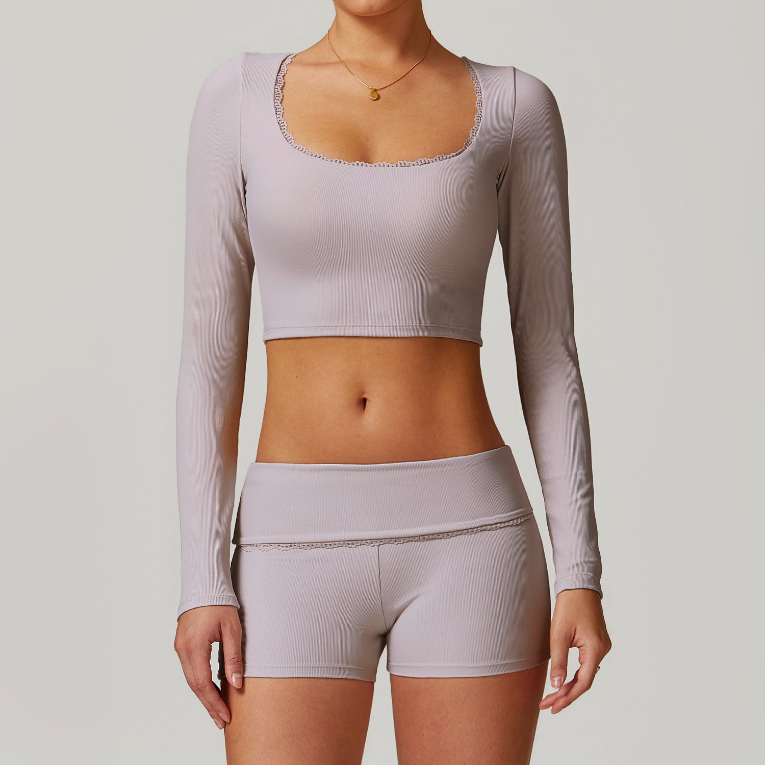 2024 Women's Yoga new style Lace fitness set Sports set Women's gym yoga set