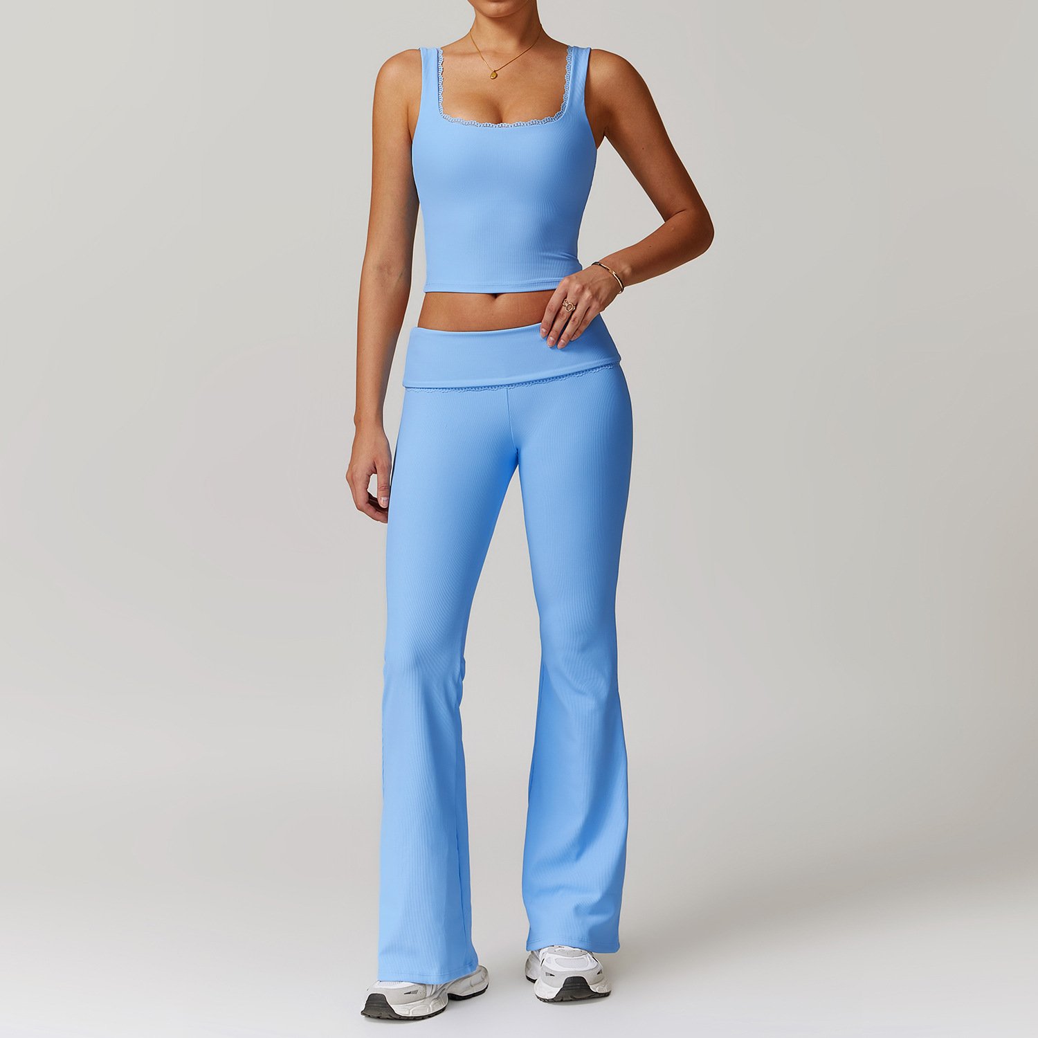 2024 Women's Yoga new style Lace fitness set Sports set Women's gym yoga set
