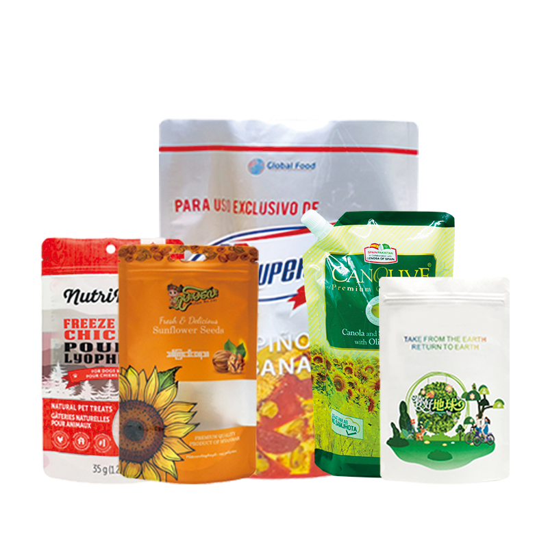 Factory OEM Food Packaging Bag Manufacturer Foil Lined Stand Up Pouch Kraft Paper Matte Glossy Finish Plastic Bag