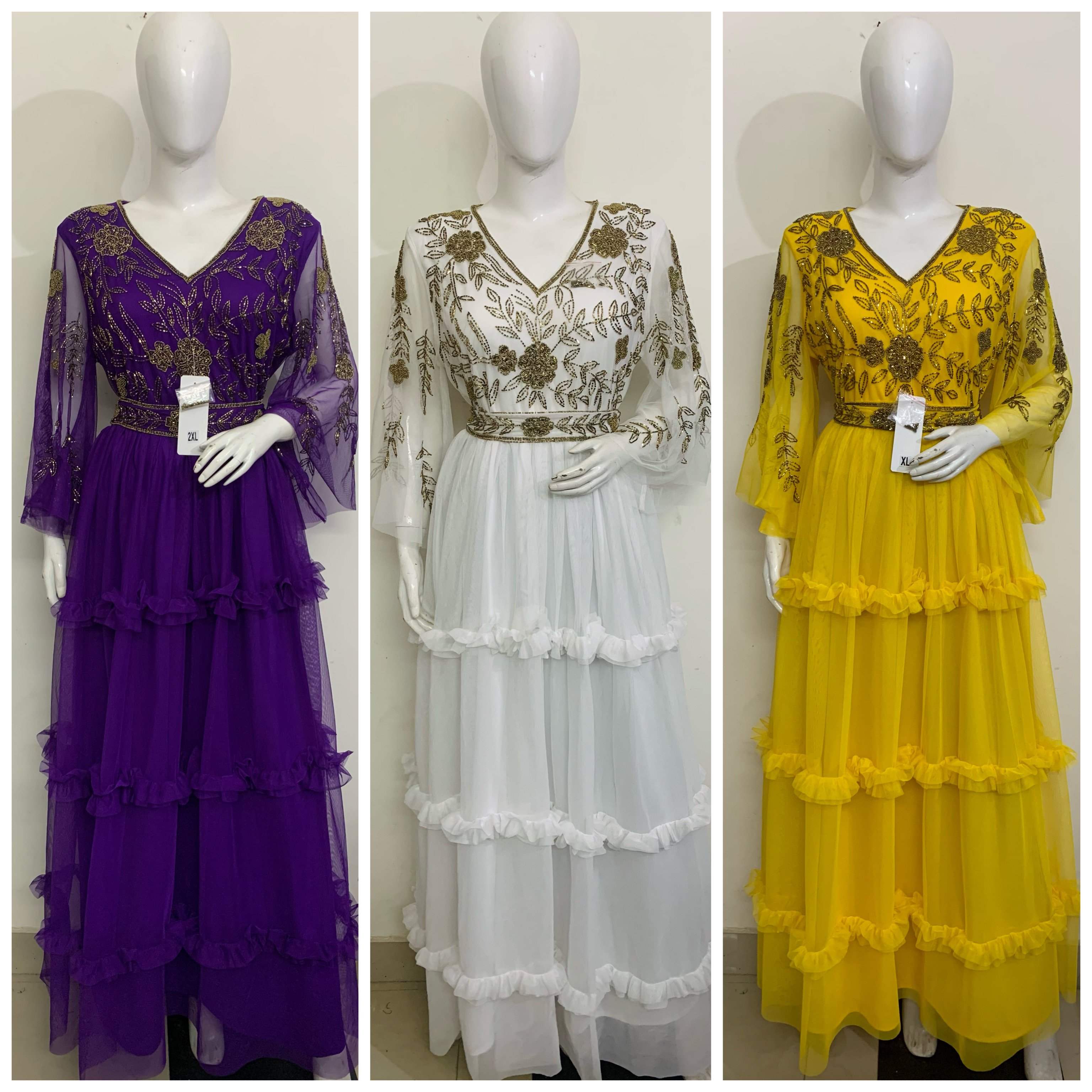 Magnificence Quality Lady Dress New Style Sexy Fashion Flare Floor Length Net Fabric dress Women Club Dresses Bohemian Vacation