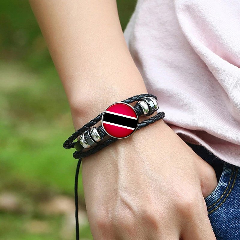 Trinidad and Tobago Map Flag Charm Pendant Necklace Bracelet Earrings Ring Cuff Link Tie Clip Lapel Pin Key Chain Jewelry Set