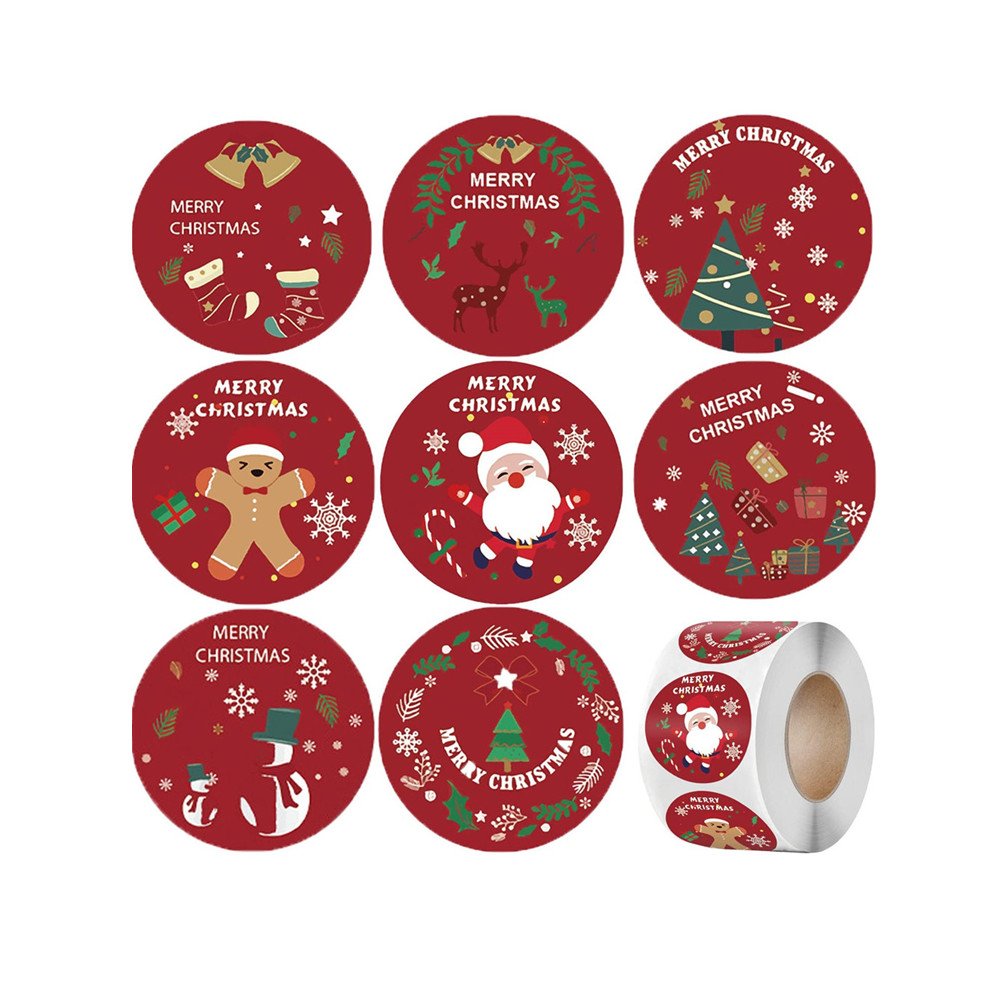 Custom Printed Merry Christmas Thermal sticker New Designs self-adhesive Thermal label