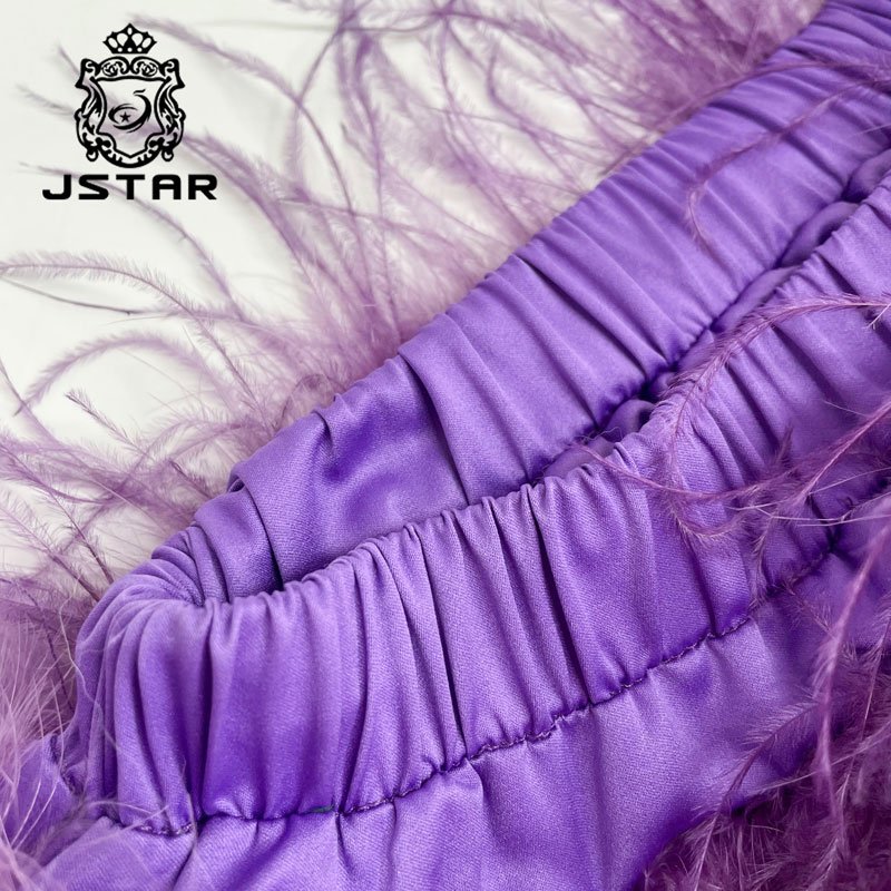Fashion Women Ostrich Feather Wrap Skirt Summer Sexy Fluffy Fur Feather Skirt For Women