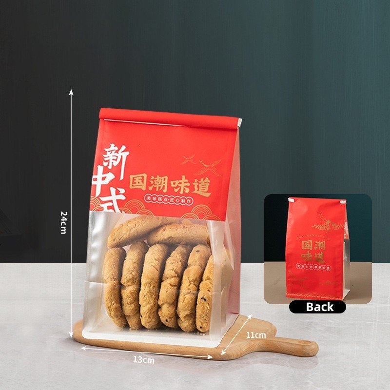 Biodegradable Homemade Paper Bread Bag Custom Storage Bags Disposable Long Bread Cookie Packaging For Bakery Food Baking