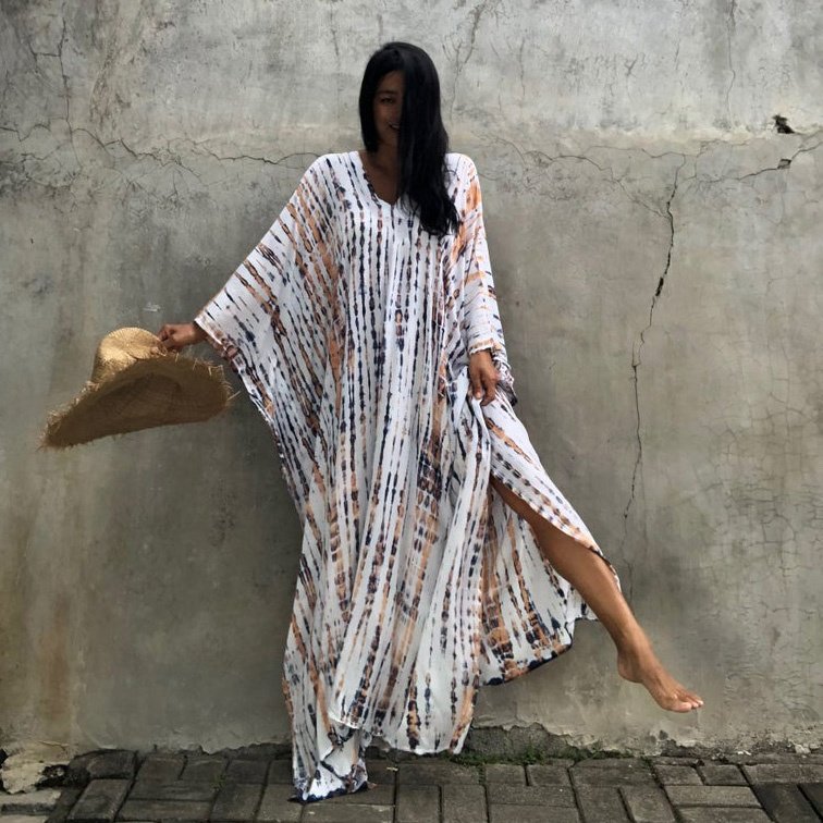 Resort Wear Summer Fun Women Wear Rayon Tie dye Casual Kaftan