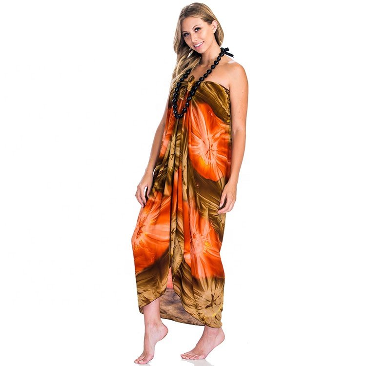 Wholesale women beachwear adjustable swimwear cover up tie dye beach maxi sarong dress