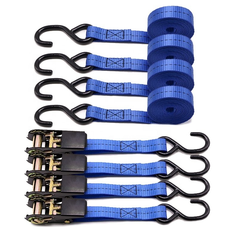 25mm Cargo Belt Lashing Heavy-Duty Truck Lockable Ratchet Tie-Down Straps 4 Pack