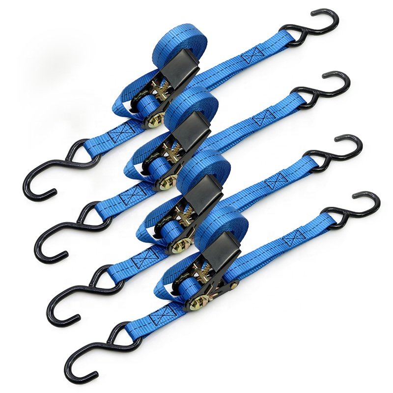 25mm Cargo Belt Lashing Heavy-Duty Truck Lockable Ratchet Tie-Down Straps 4 Pack