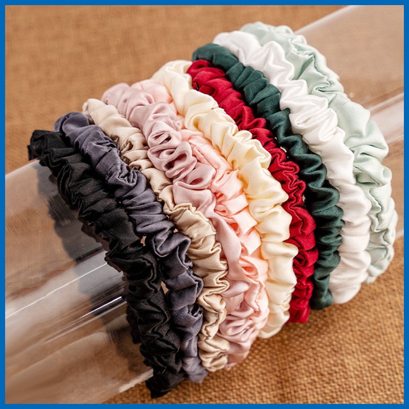 Small size 16/19/22 momme silk hair ties 100% mulberry silk skinny scrunchies with 6A grade