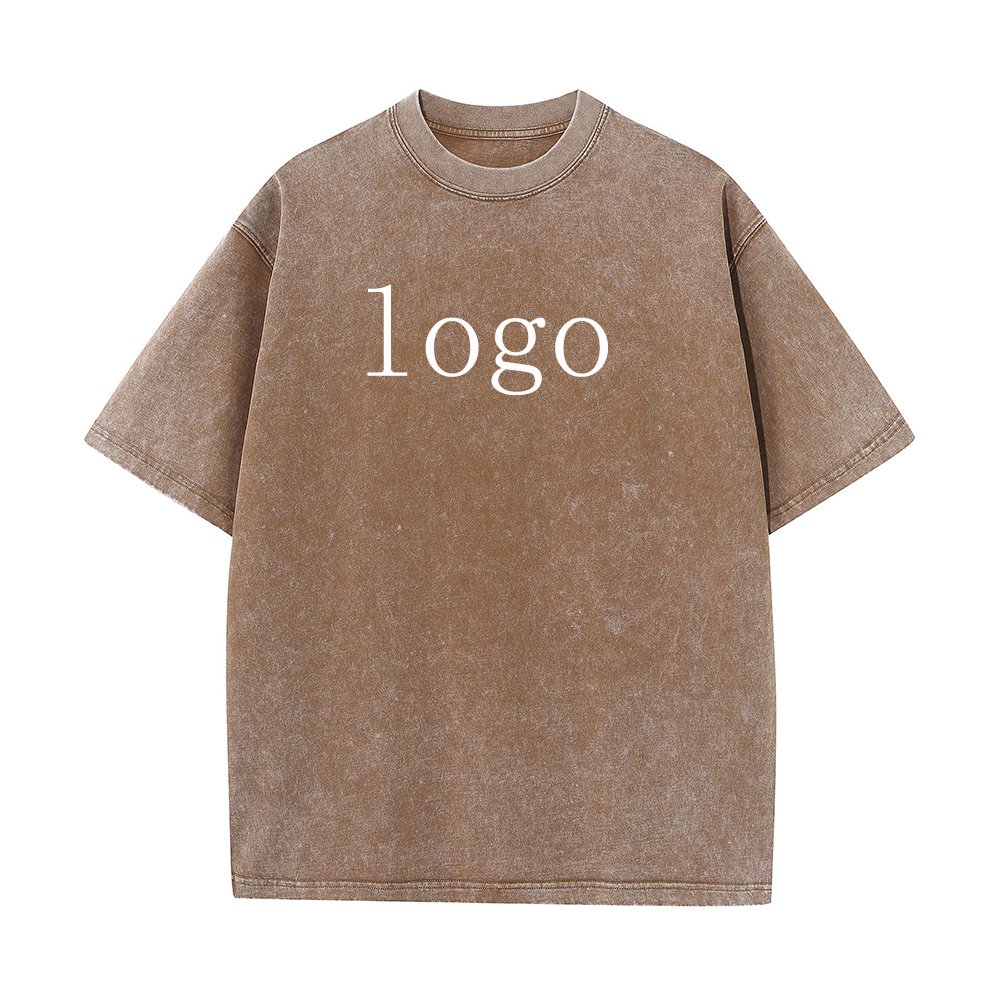 Custom Printing Blank Sun Faded Tee Men's T-shirts 100% Cotton Acid Wash T-shirt